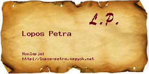 Lopos Petra névjegykártya